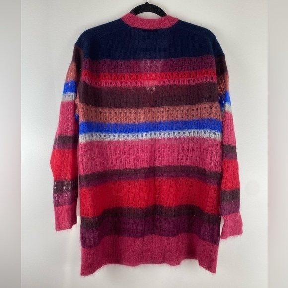 Rag & Bone Nassau Striped Mohair Silk Blend Sweater V Neck Women's Small S - Picture 3 of 6